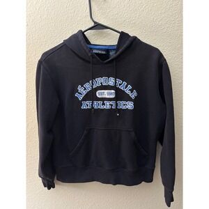 Aeropostale Athletics Hoodie Black Est 1987 Sweatshirt Pullover (A680)